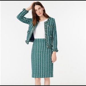 J. Crew Emerald Tweed Lady Jacket
